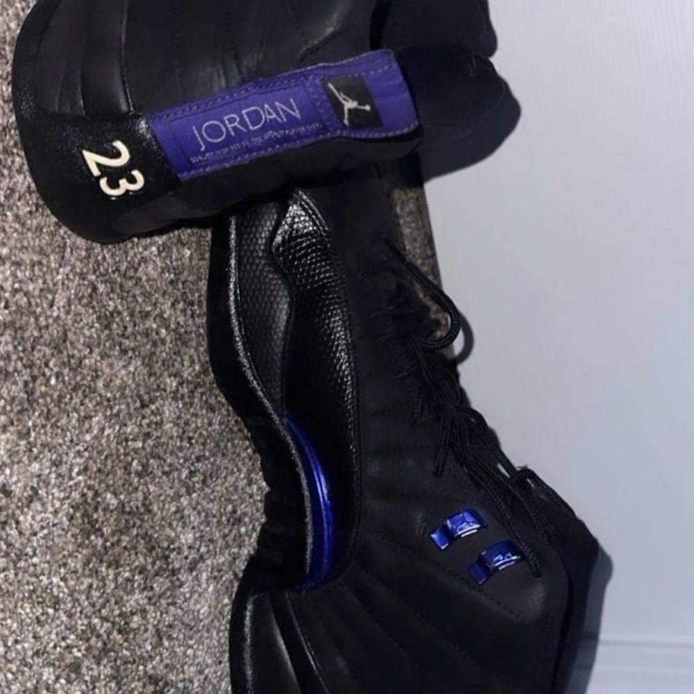 Jordan Black and Purple Sneakers